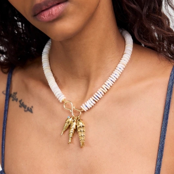 New! Madewell Beaded Fish Statement Necklace - Picture 1 of 7